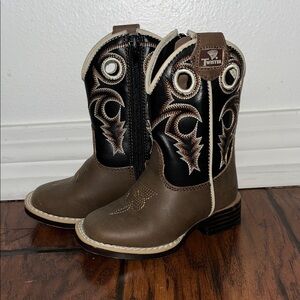 Twister Brown & Black Kids Western Pull-On Boots